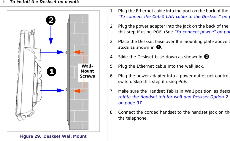 Figure 29.  Deskset Wall Mount