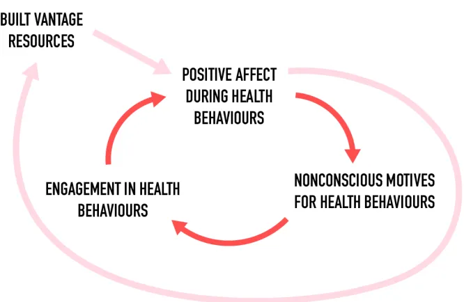 Figure 2.1. Upward spiral theory of behaviour change (Fredrikson, 2013). The inner loop is red, and the outer look 