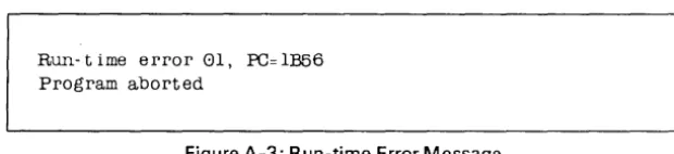 Figure A-3: Run-time Error Message 