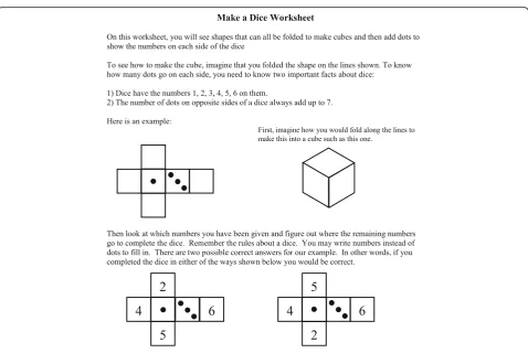Fig. 4 Make-A-Dice instructions and example problem with correct answer