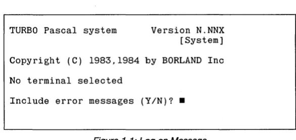 Figure 1-1: Log-on Message 