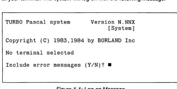 Figure 1-1: Log-on Message 