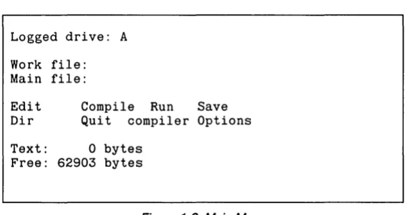 Figure 1-2: Main Menu 