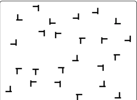 Fig. 1 Example image from the visual search task. The target T is inthe lower left quadrant