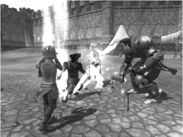 FIGURE 1 Guild members band together to accomplish large tasks that cannot be completed alone, such as defeating a tough enemy.