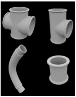 Figure 1.4: 3D Rendering of different pipe conﬁgurations
