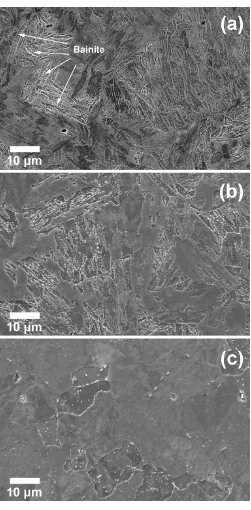 Fig.  1 Microstructure of the P9 samples in the different heat treated conditions. (a) as 
