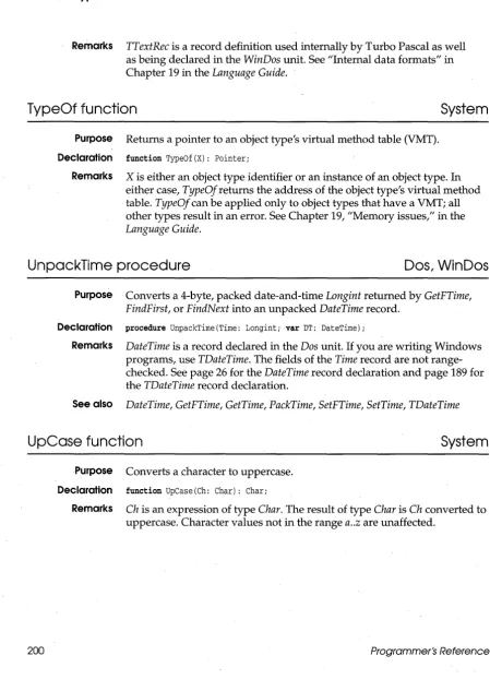 table. TypeO! Language can be applied only to object types that have a VMT; all other types result in an error