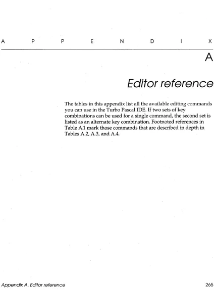Table A.l mark those commands Tables A.2, A.3, and A.4. 