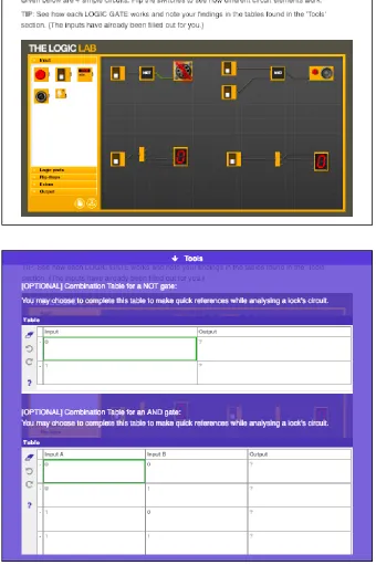 Figure 2. Demonstration circuit and partially-filled truth tables  