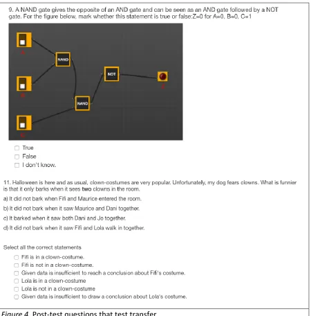 Figure 4. Post-test questions that test transfer. 