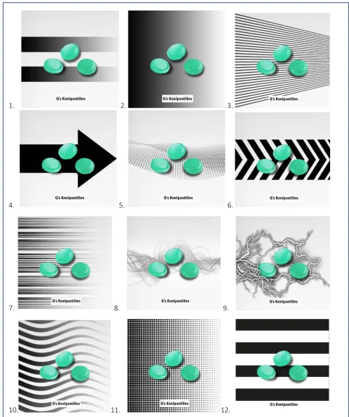 Figure 5. Horizontal designs 1 till 14 pre-test 2. 