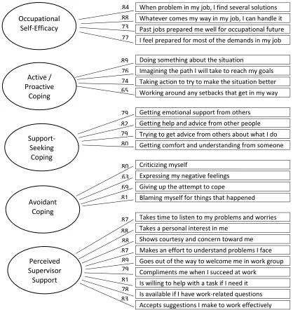 Figure 4. Final Self-Judgment Model: Simple Structure with Five Factors 