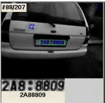 Figure 1.6: Image of a license plate recognition system.  (Matas J., Zimmerman K, 2006) 