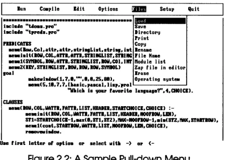Figure 2.2: A Sample Pull-down Menu 
