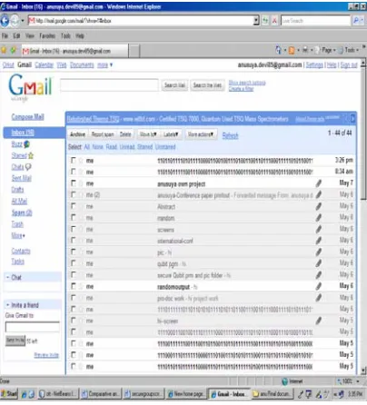 Fig 7. Cipher text is received in the Head Email id   