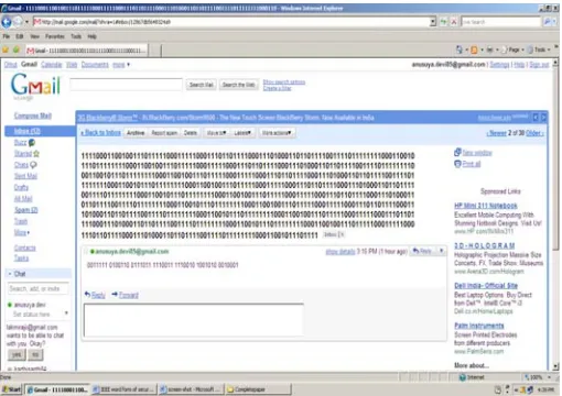Fig  8. Cipher text Content and Quantum Key is Received in the mail Box   