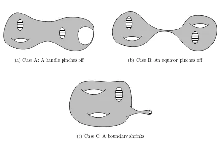 Figure 3.1: Moduli space boundaries resulting from the degeneration of a closed one-cycle on the