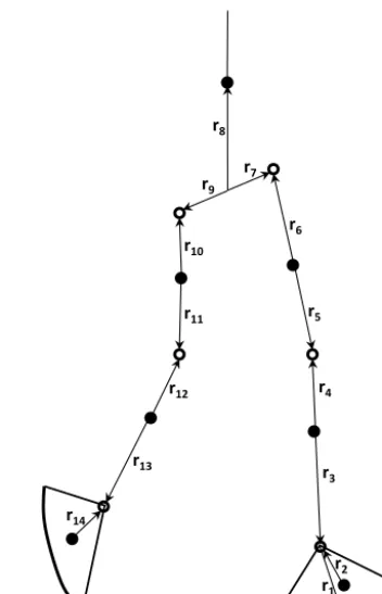 Figure A1. Link segment model showing the position vectors ineach segment.