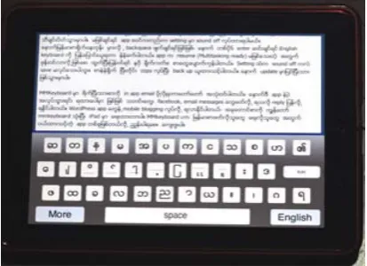 Fig. 4. Currently used Myanmar soft keyboard on Android (MyanDroid) 