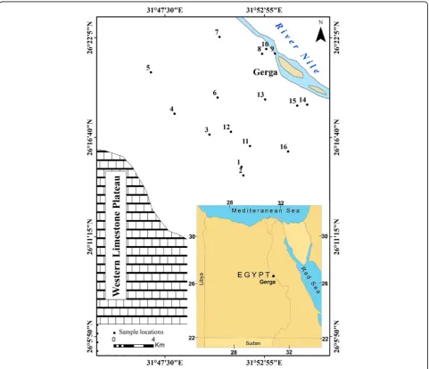 Fig. 1 Map of the study area showing soil sampling sites