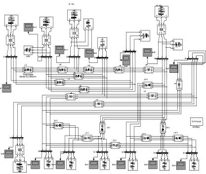 Fig. 2.  IEEE-14 bus system (MATLAB/SIMULINK) model 