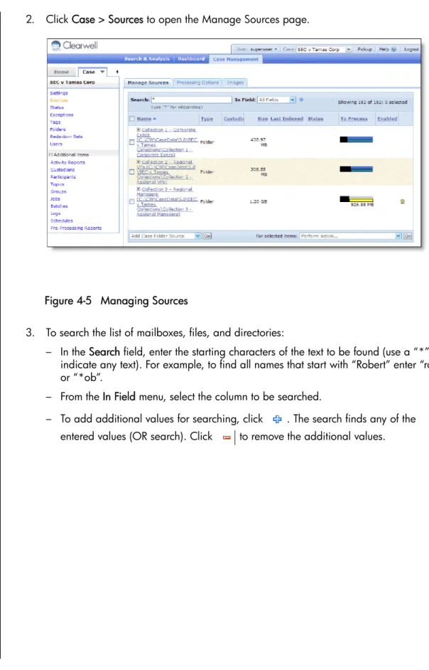 Figure 4-5   Managing Sources