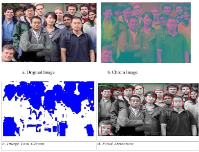 Figure 1: Image processing sequence for face luminance and detection for the image "test1.jpg" 