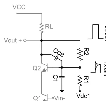 Figure 2. Modiﬁed cascode topology with feedback network andproper amplitude voltage ratio.