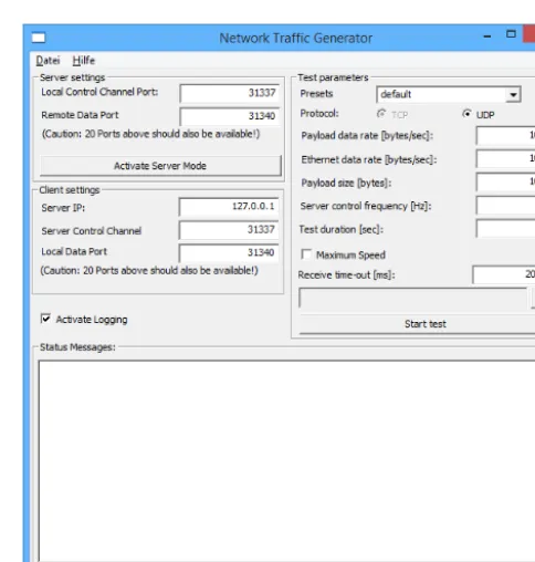Figure 4. User interface of the test software.