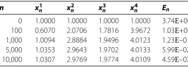 Table 1 Numerical results as regards Example 1