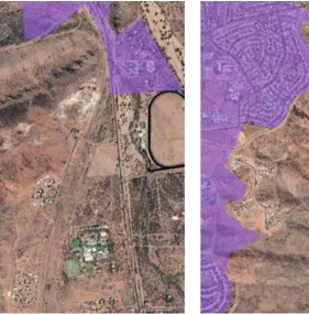 Figure 2. Telstra coverage map, (LH pane) Northern Territory and (RH pane) detail for Alice Springs (Telstra, 2018)