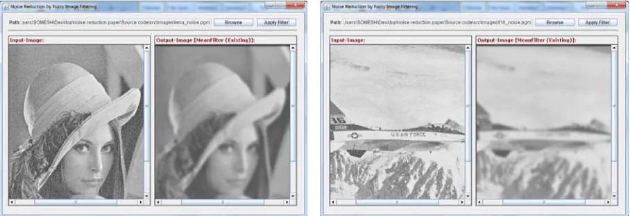 Fig 3. Noise reduction using Mean filter method 