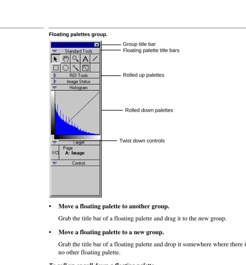 Figure 2-6 Floating palettes group.