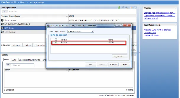 Figure 12. Enabling SAN Copy iSCSI connection for Storage Group 