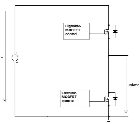 Fig. 1. Principal circuit diagram of a half bridge.