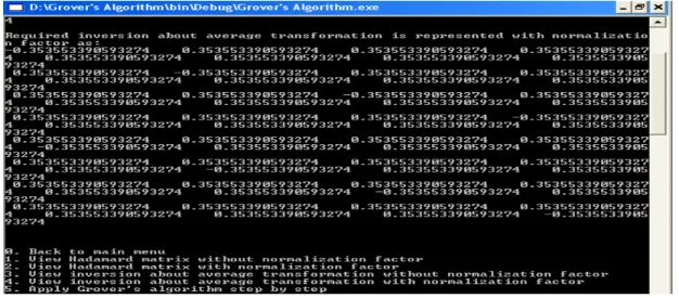 Figure 7: Shows inversion about average with normalization factor 