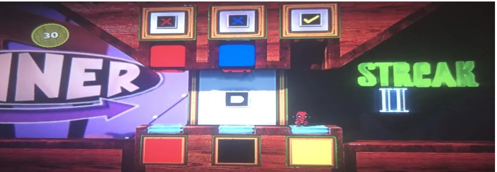 Figure 2. Minigame were players had to press the correct color combinations coresponding to either 