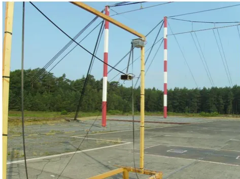 Fig. 1.Fig. 1. Positioning a measurement probe in an electromagnetic ﬁeldusing belts Positioning a measurement probe in an electromagnetic ﬁeldusing belts.