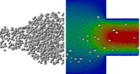 Figure 19. Coupling of the ﬂuid and solid phases. BCE and ﬂuidmarkers are represented by black and white circles, respectively.