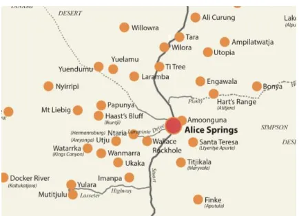 Figure 1. Remote communities in central Australia [7] 