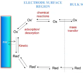 Figure 1.10: A schematic representation of a typical electrode reaction.28 