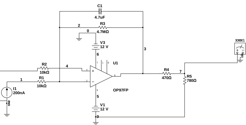 Figure 6: Signal conditioned circuit using OP97FP 