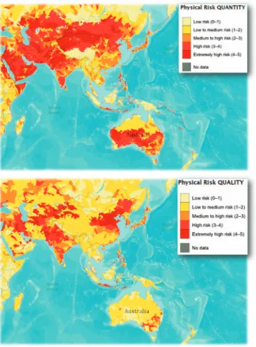 Figure 3 Water Risk Maps for the Asia-Pacific Region: Quantity and Quality (Source: WRI, 2012)