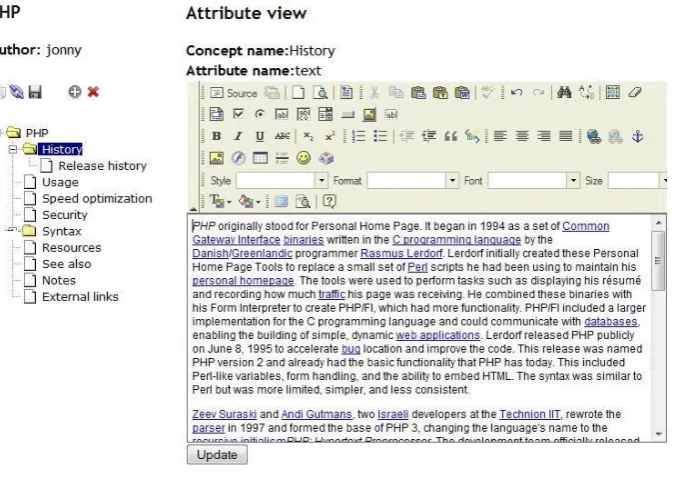 Figure 3.10: Editing an attribute in MOT3.0 