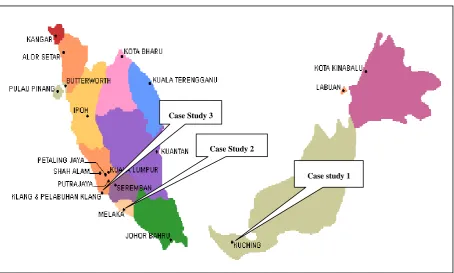 Figure 4.3: Location map of the case study areas 