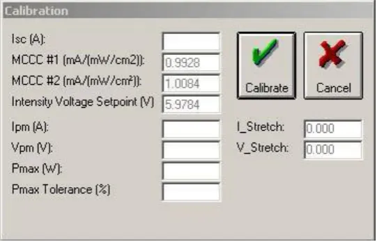 Figure 6: Lamp Calibration Window   