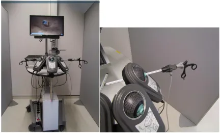 Figure 2 - Setup of the Lapsim: Three SimBall-modules, as well as the desktop computer and LC-display