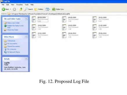 Fig. 13. Details in the log file 
