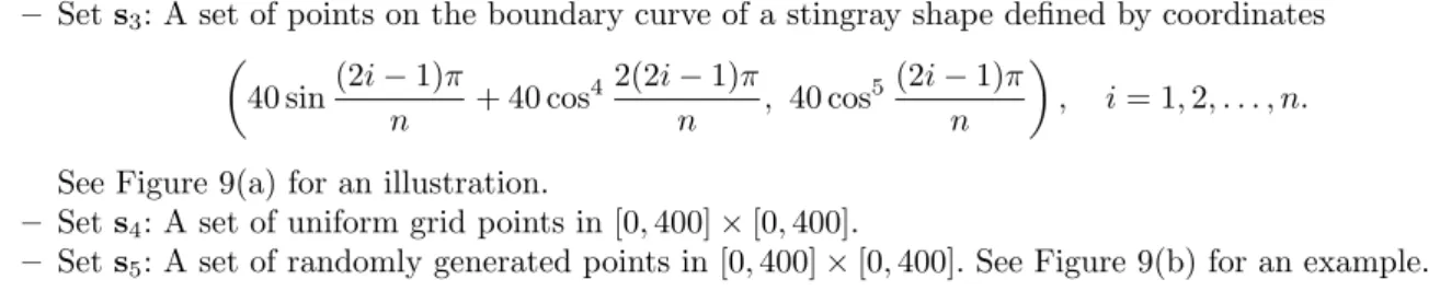 Fig. 9 Illustration of points in examples of s 3 and s 5 .